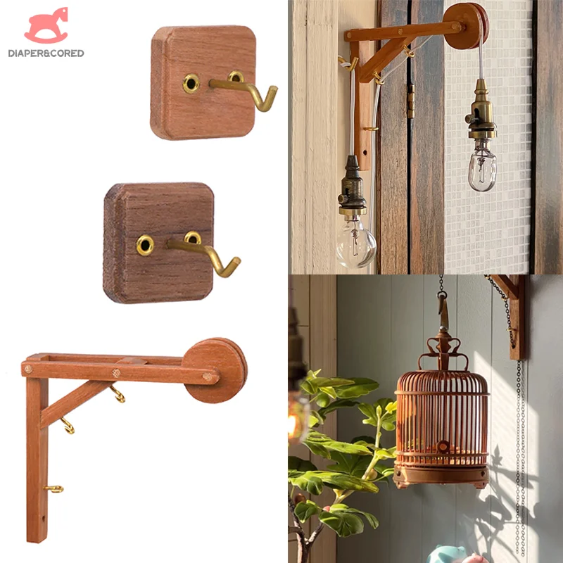 

Кукольный домик, миниатюрная деревянная подставка для лампы, крючок на стену, крошечные вешалки для пальто, искусственная подставка, модель мебели, игрушки для декора гостиной