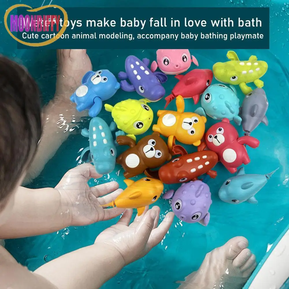 

Children's Beach Toys Bath Toys Shark Type Wind-up Swimming Tail Wagging Rotating Device Baby Toy Puffer Fish Bear