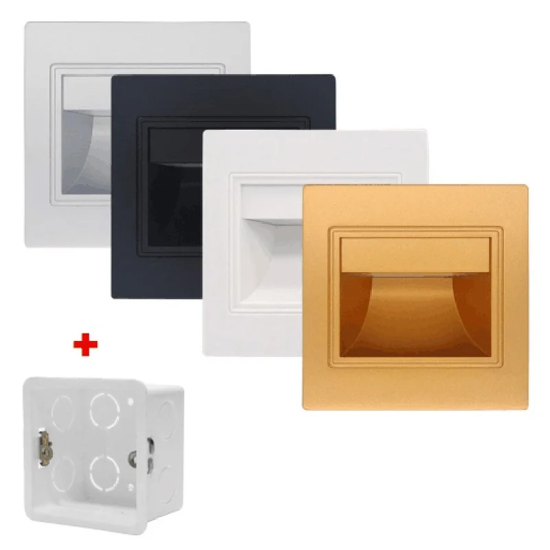 LED Recessed PIR Sensor Stairs Wall Lamp Modern Home Voice Stairs Wall Lighting Corridor Lamp Night AC85-265V Soud Steps