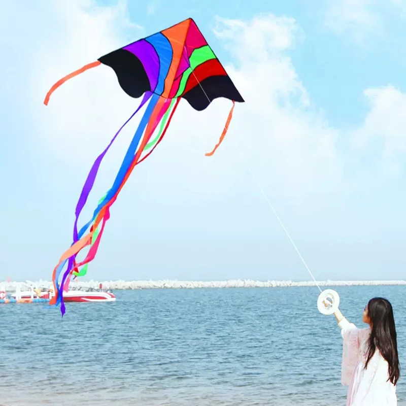 YongJian Kite Flying Rainbow Delta Kite for Kids & Adults 328 ft String Extremely Easy to Fly