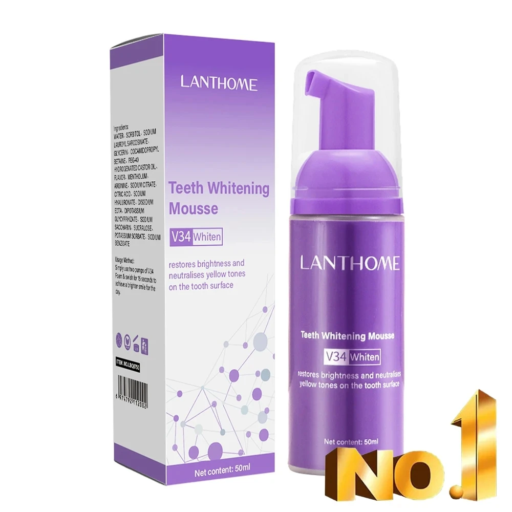 V34 Mousse Toothpaste Cleans Whitens Teeth Removes Calculus Refreshes Breath