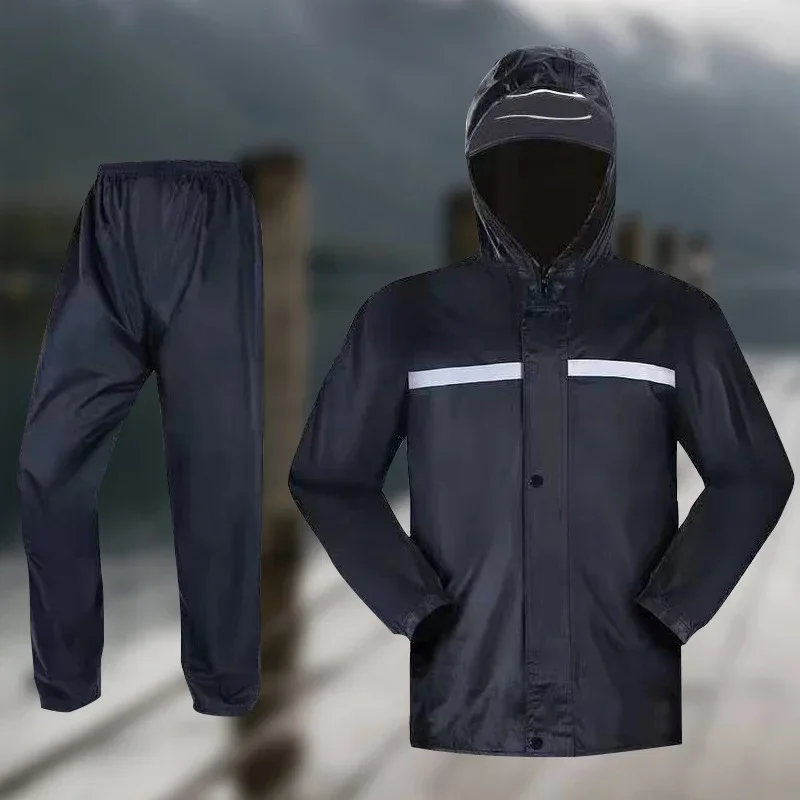 Motorcycle Raincoat Raincoat Suit Bike Raincoat Women Men Outdoor Waterproof Rain Gear Hooded Coat & Pant Rain Suit