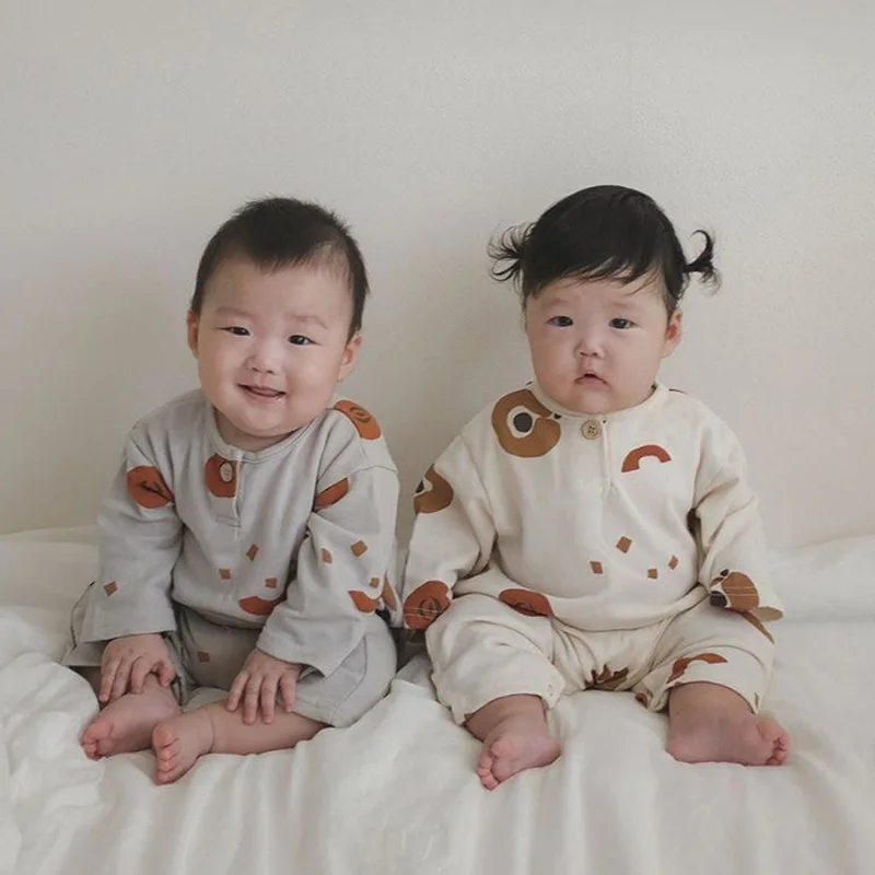 

2022 Baby Girl Clothes Spring Autumn New Fashion New Born Cartoon Print Jumpsuits For Boys Bebes Long Sleeve Romper 0-18 Months