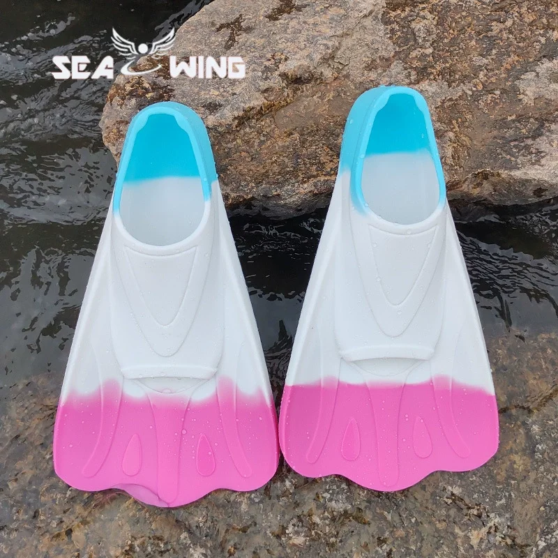 Adult Kids Snorkel Swimming Fins Flippers Equipment Set Wear-resistance Silicone Professional Scuba Diving Fins Short 5