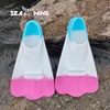 Adult Kids Snorkel Swimming Fins Flippers Equipment Set Wear-resistance Silicone Professional Scuba Diving Fins Short 5