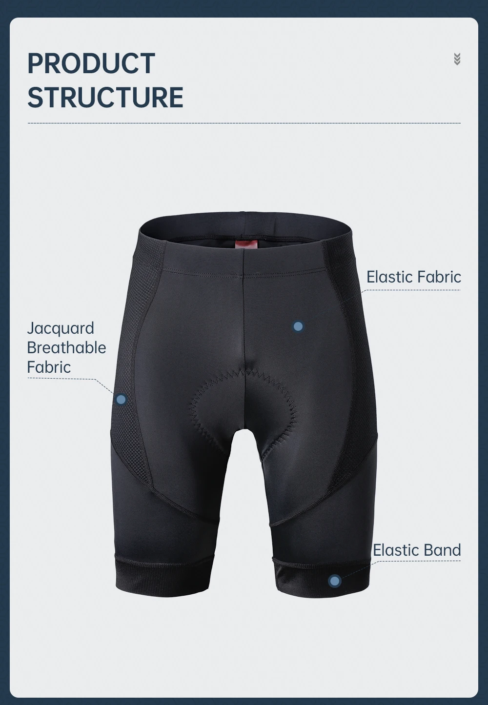 Description Picture 5 of itemMen's Cycling Shorts MTB Bicycle Clothing Bike Tights Breathable 3D Padded Sports Riding Half Pants with Anti-Slip Leg Grips