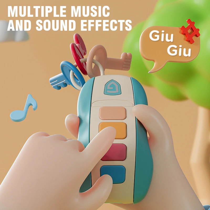 Baby Toy Musical Car Key Pretend Play Baby Vocal Music Toys Smart Remote Car Educational Toys for Children Gift for Newborn