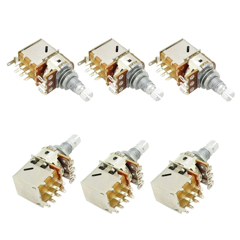 

11UE Full Size A500k/B500k Taper Potentiometer Guitar Tone Volume Control Pots