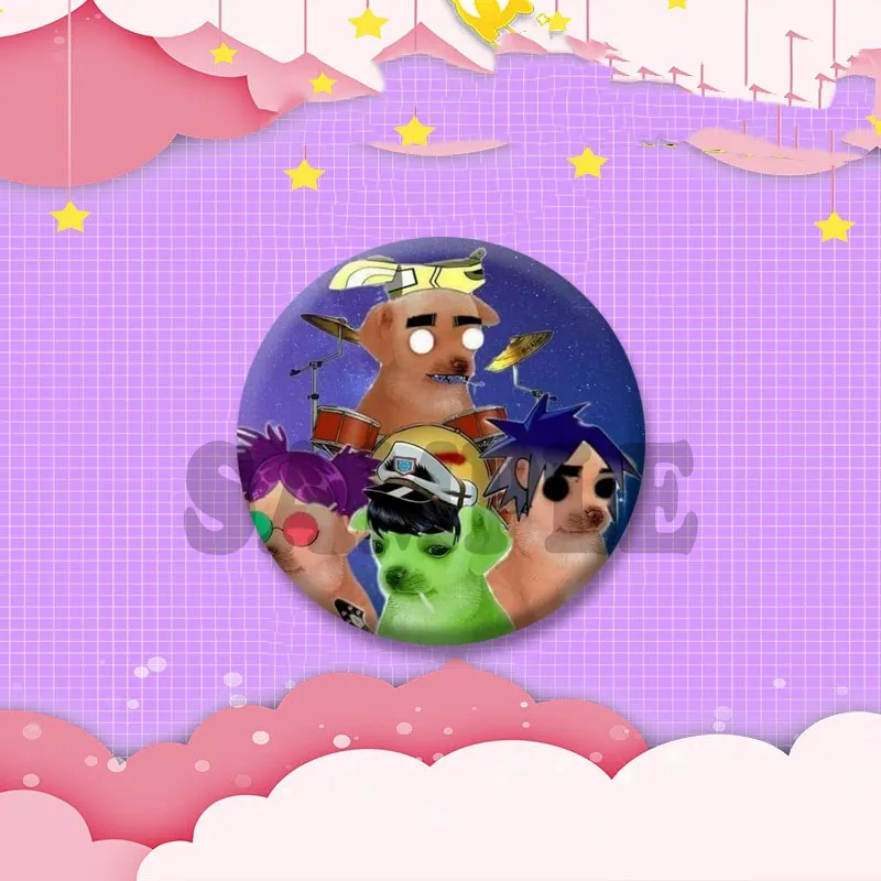 Gorillaz Fanart Cartoon Idol Pin Brooch - Backpack & Hat Decor Gift Badge