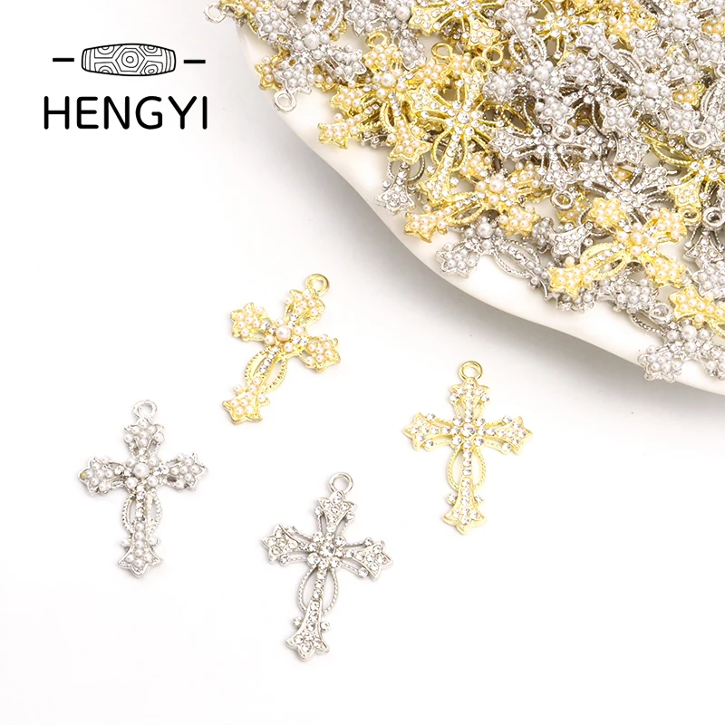

10pcs Luxury Cross Crystal Charms for Jewelry Making DIY Handmade Gothic Necklace Earring Pendant Accessories Ornaments Supplies