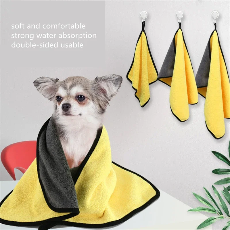Bath Towel Pet Bath Towel Absorbent Towels for Dogs Cats Fashion Bath Towel Nano Fiber Quick-drying Bath Towel Car Wiping Cloth Pet Supplies