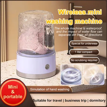 Biancheria intima Tazza per bucato Mini lavatrice intelligente completamente automatica wireless da viaggio Secchi per pulizia elettrica Calzini Intimo 1