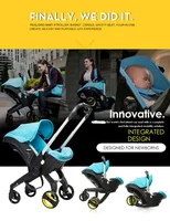 Système de voyage pliable 4-en-1 pour bébé : poussette, siège auto, nacelle, harnais 5 points, protection anti-recul, léger (7 kg) 6
