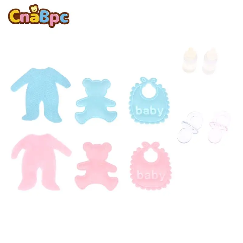 5pcs Miniature Bottles Shampoo Baby Bibs 1/12 Baby Doll Supplies Accessories 