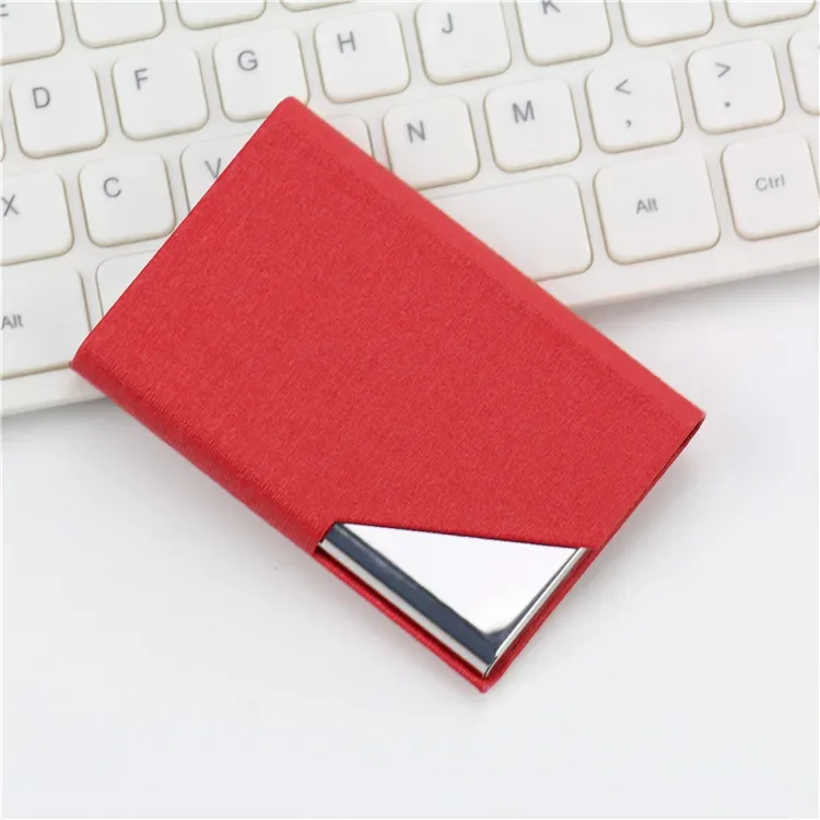 Luxury PU Leather Card Holder Wallet with Metal Accent