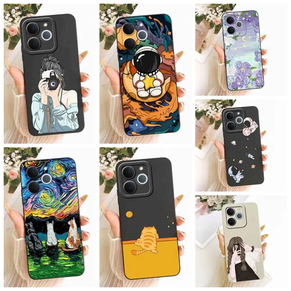 Cat Painted Soft Silicone Phone Case - Stylish Protective Back Cover Shell