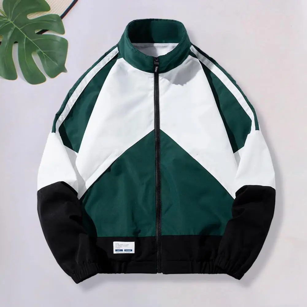 Hip Hop Varsity Jacket Men High Street Patchwork Color Block
