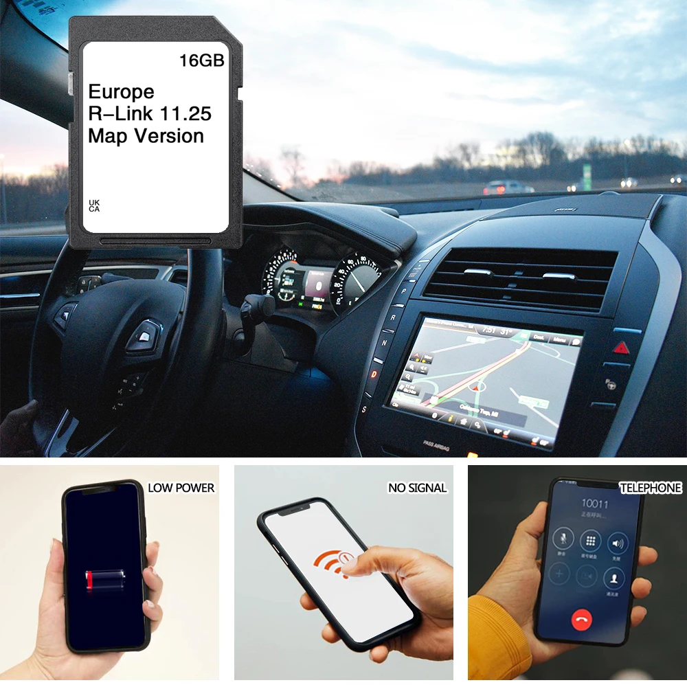 Sat Nav SD Card 16GB Europe UK Map GPS Road Navigation for Renault Megane Laguna Kangoo Carminat R-Link