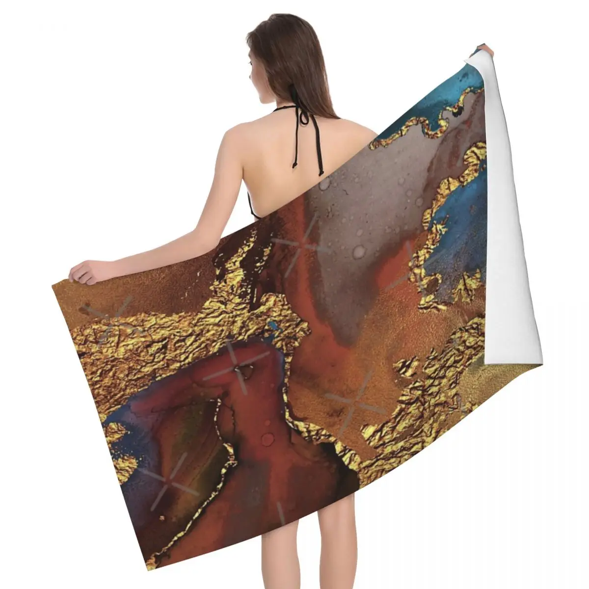 

Stylish Girly Trend Autumn Ink Faux Marble 80x130cm Bath Towel Brightly Printed For Pool For Traveller