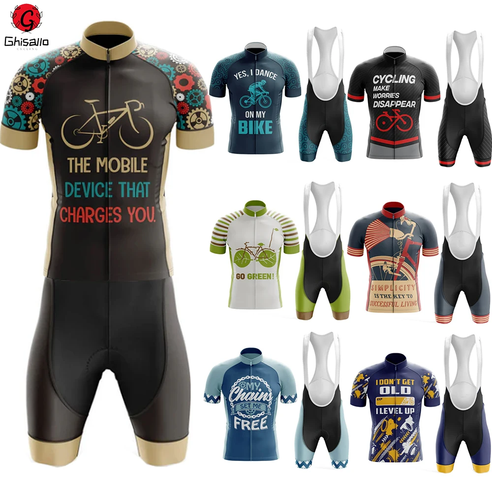 

21 New Style 8 Cycling Jersey Set Bicycle Suit Bike Summer Sleeve Men Bib Shorts Clothes Por Team Men's Bike 20D Gel Pad Lasting