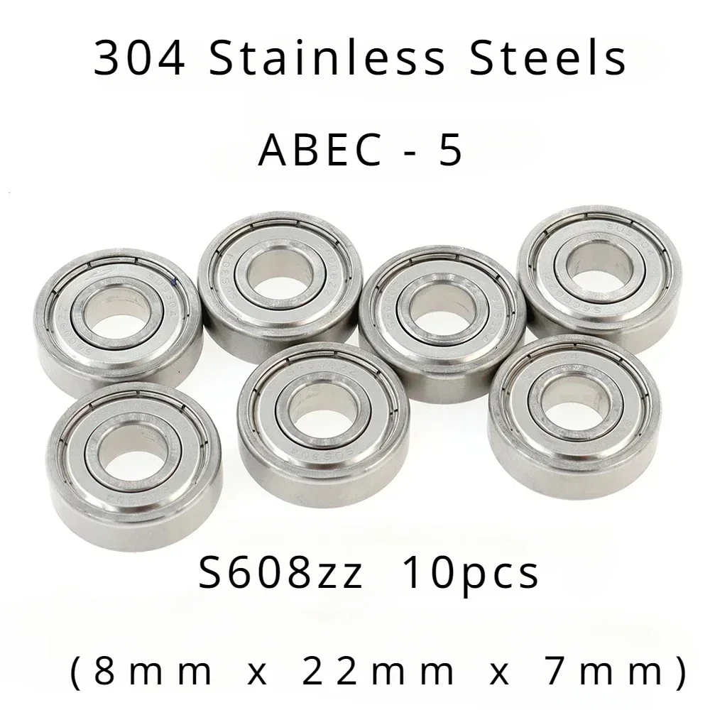 

Высокопроизводительные шариковые подшипники 304 из нержавеющей стали с глубоким желобом S608zz 8 мм x 22 мм x 7 мм из 10 шт.-подшипник двигателя