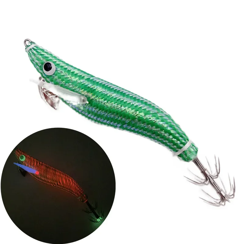 2.2# Luminous Wood Shrimp Japanese Hook 9cm-8g Squid Hook Bait Flat Part of Knife Shrimp Squid Needle Lure