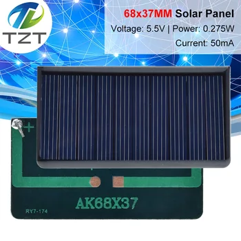1/3PCS 5.5V 50mA Pannelli Solari Policristallini 68x37mm Mini Sunpower Celle Solari FAI DA TE Pannello Fotovoltaico per Il Caricabatteria