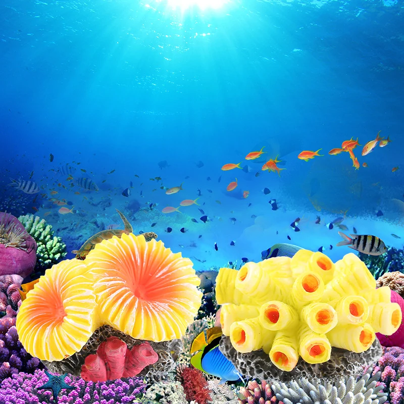 Mini Resin Coral Seaweed Aquarium Decoration Ornament for Fairy Garden Micro Landscape