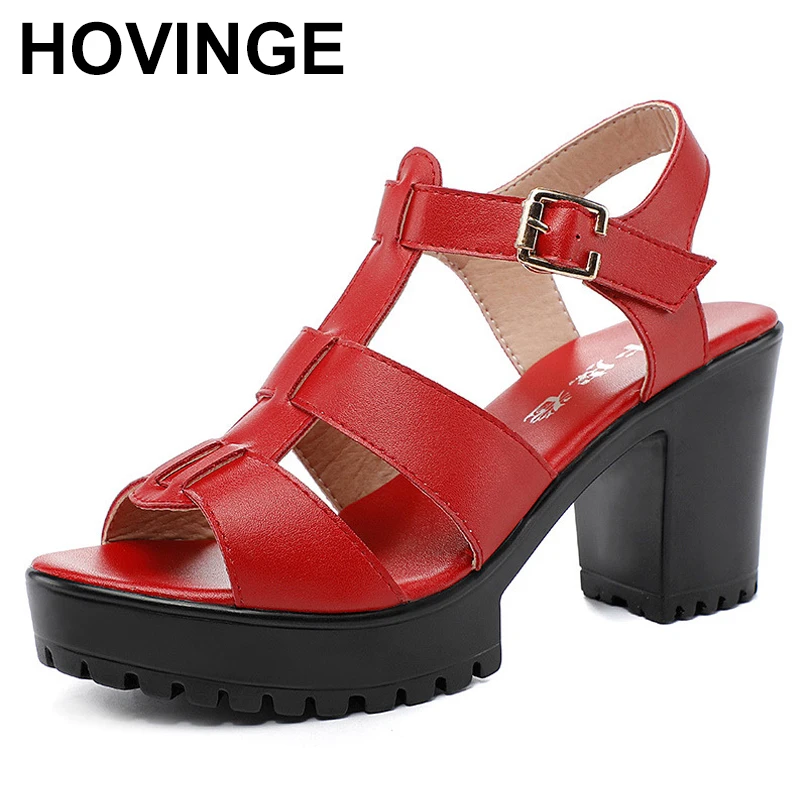 

Fashion Thick Bottom Platform Sandals Summer 2024 Block High Heels Gladiator Sandals Women Shoes Model Office