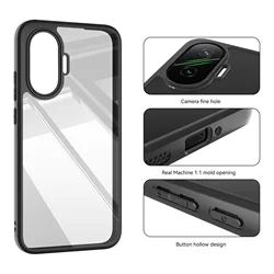 Transparent Black Frame Anti - Shockproof TPU Case for Xiaomi Poco F7 Series (Black)