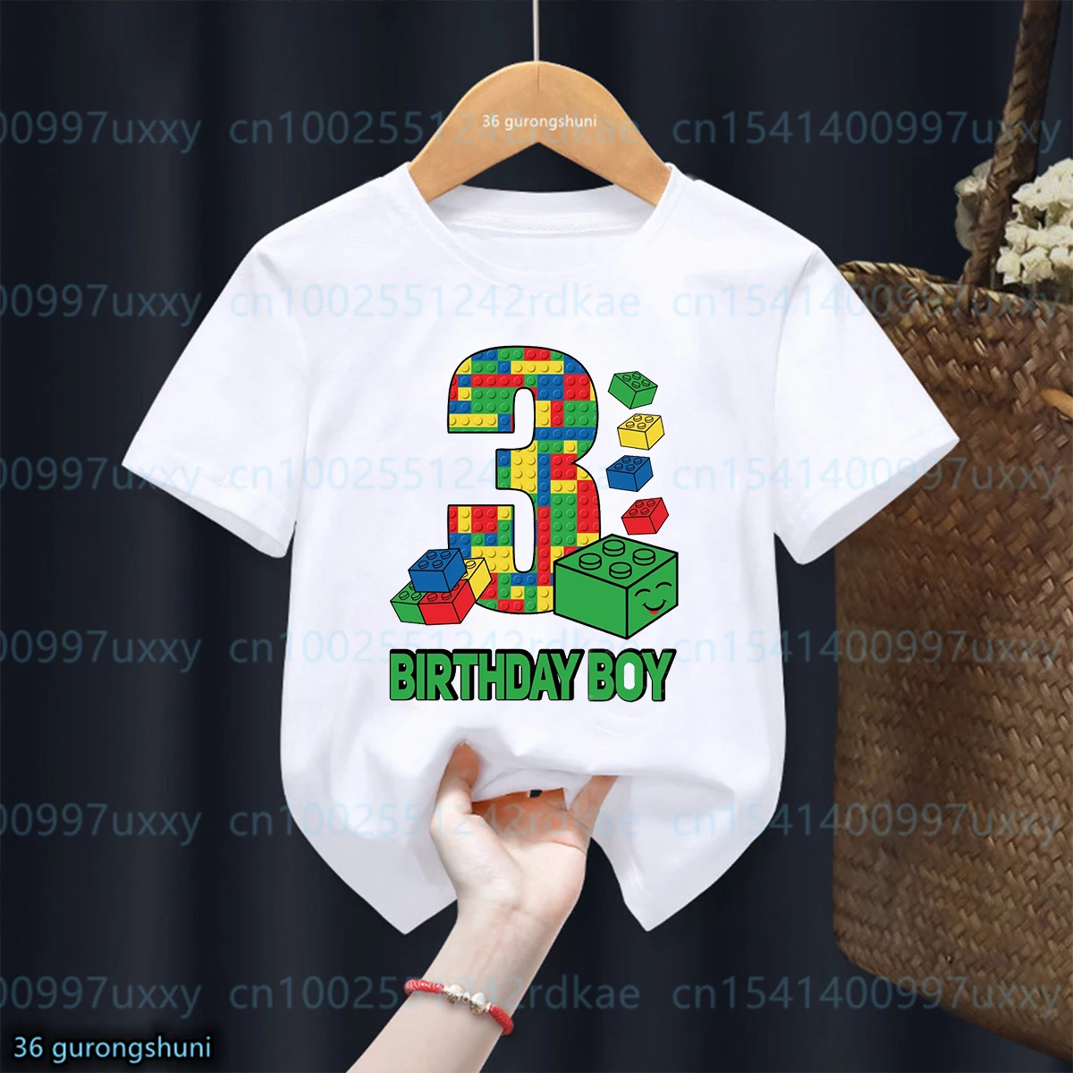 Building Blocks 1-10 Birthday Boys T-shirt Funny Block Graphic Print Toddler T-shirt Gifts kids Birthday Party Clothing T-shirt 2