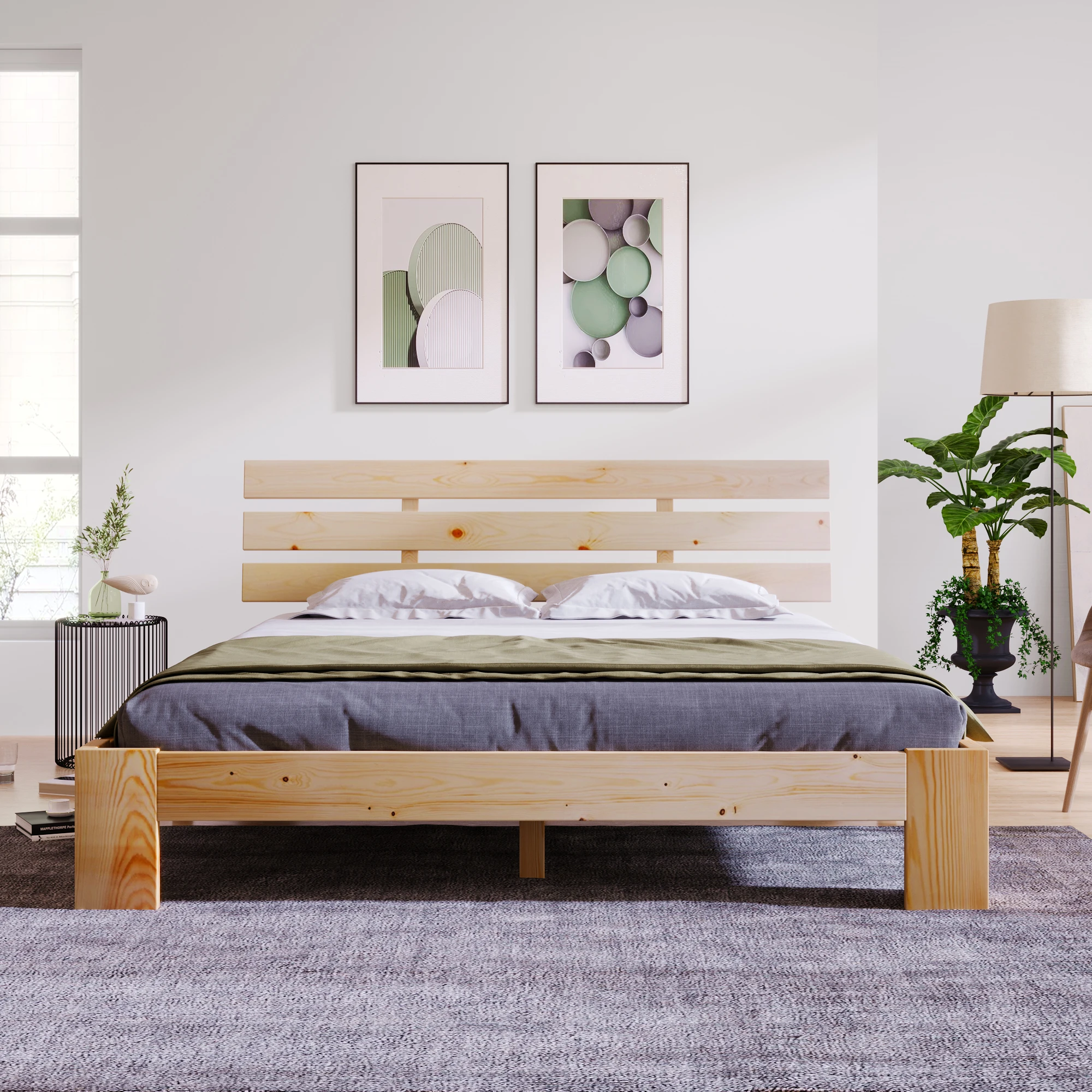 Dubbele Massief Houten Bed Met Hoofdeinde Met Massief Hout Fsc Massief Houten Tweepersoonsbed, beschikbaar Als Een Grenen Bed, 200X140 - AliExpress