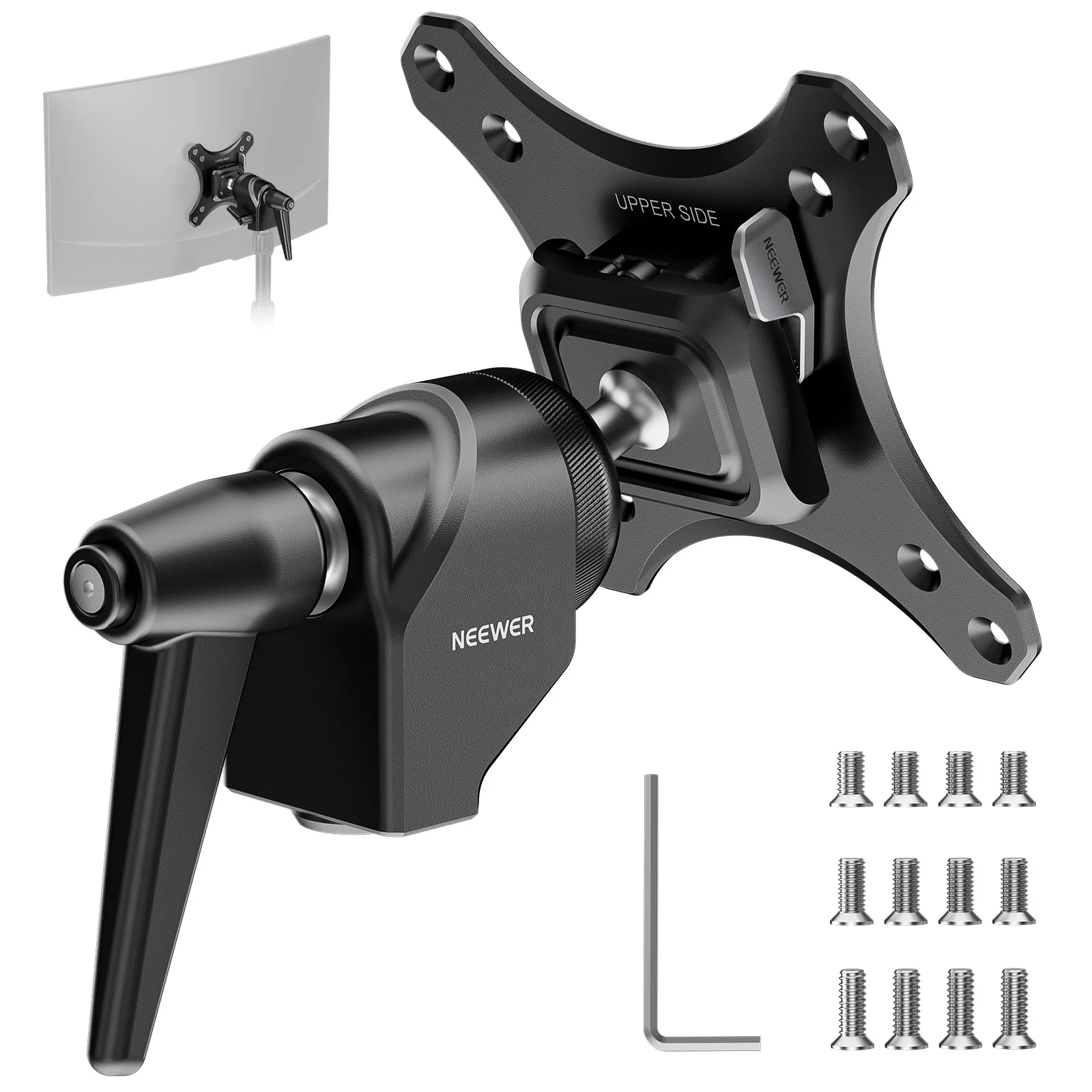 MA016 VESA Monitor Mount Adapter with Arca Quick Release 360° Rotatable Ball Hea