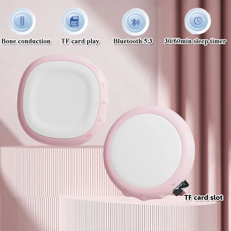 Under Pillow Bluetooth Speaker Bone Conduction Sleep Aid Soundbar Music Player with TF Card Slot Support Sleep Timer Rechargeabl