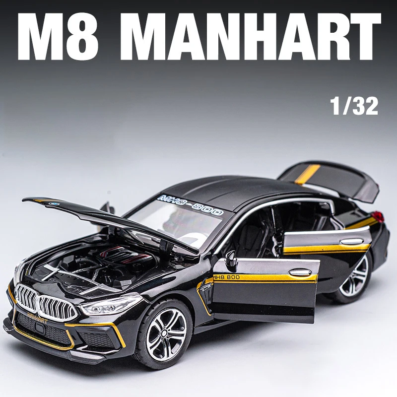 1:32 BMW M8 IM Supercar Alloy Diecasts & Toy Vehicles Metal Toy Car Model Sound and light Collection Kids Toy 6