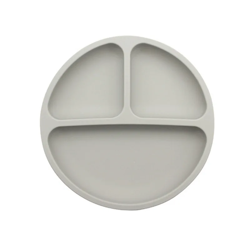 Baby Silicone Dining Plate silicone dining plate silicone meal set silicone feeding set baby tableware set silicone feeding bowl Kids Feeding Plate Sucker Bowl Solid Cute Smile Face Children Dishes Toddler Training Tableware