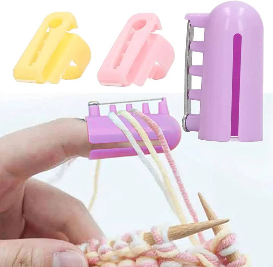 Supporto Per Dito Guida Del Filo – 5 Pezzi In Plastica Per Maglia E Uncinetto, Accessorio Ergonomico Per Artigianato