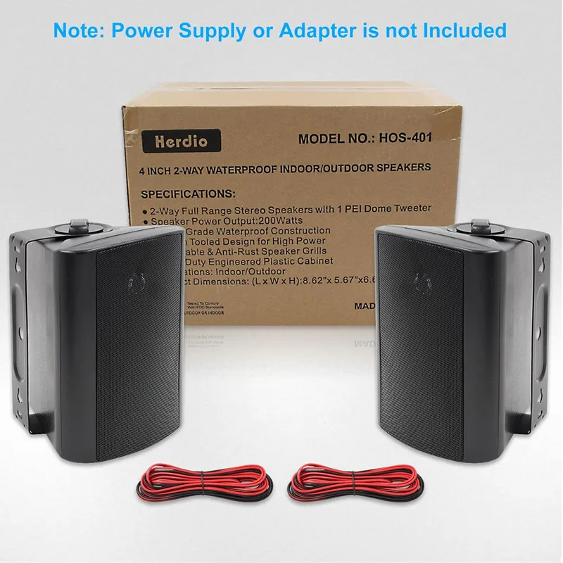 مكبرات صوت هيردو 4 بوصة داخلية وخارجية مقاومة للما...