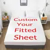 Custom Fitted Sheet with Picture, Personalized Photo Bed Sheet for Home Decor, Customized Bed Cover Deep Pocket (No Pillowcase) 2