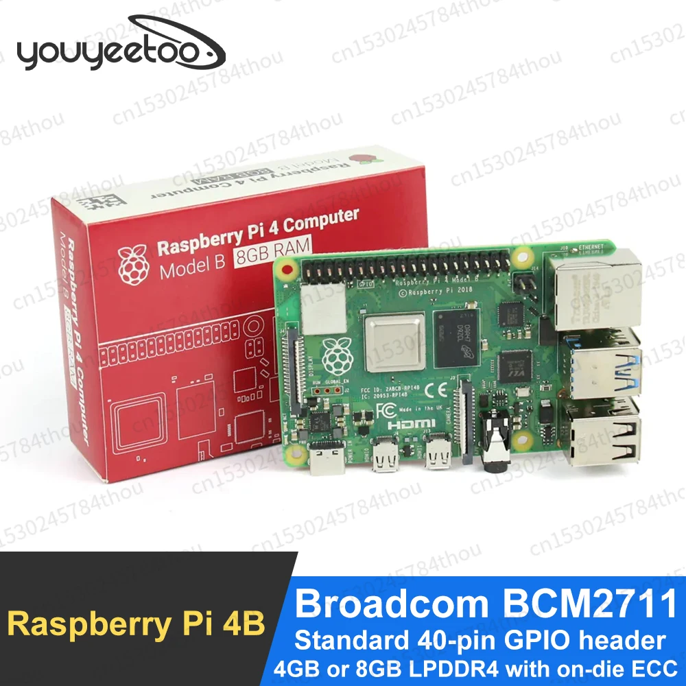 Originale Raspberry Pi 4 Modello B Dev Board 4B Kit Ram 4Gb 8Gb Core 1.5Ghz 4K Micro Hdmi Compatibile Pi4B 3 Più Veloce Di Pi 3B +