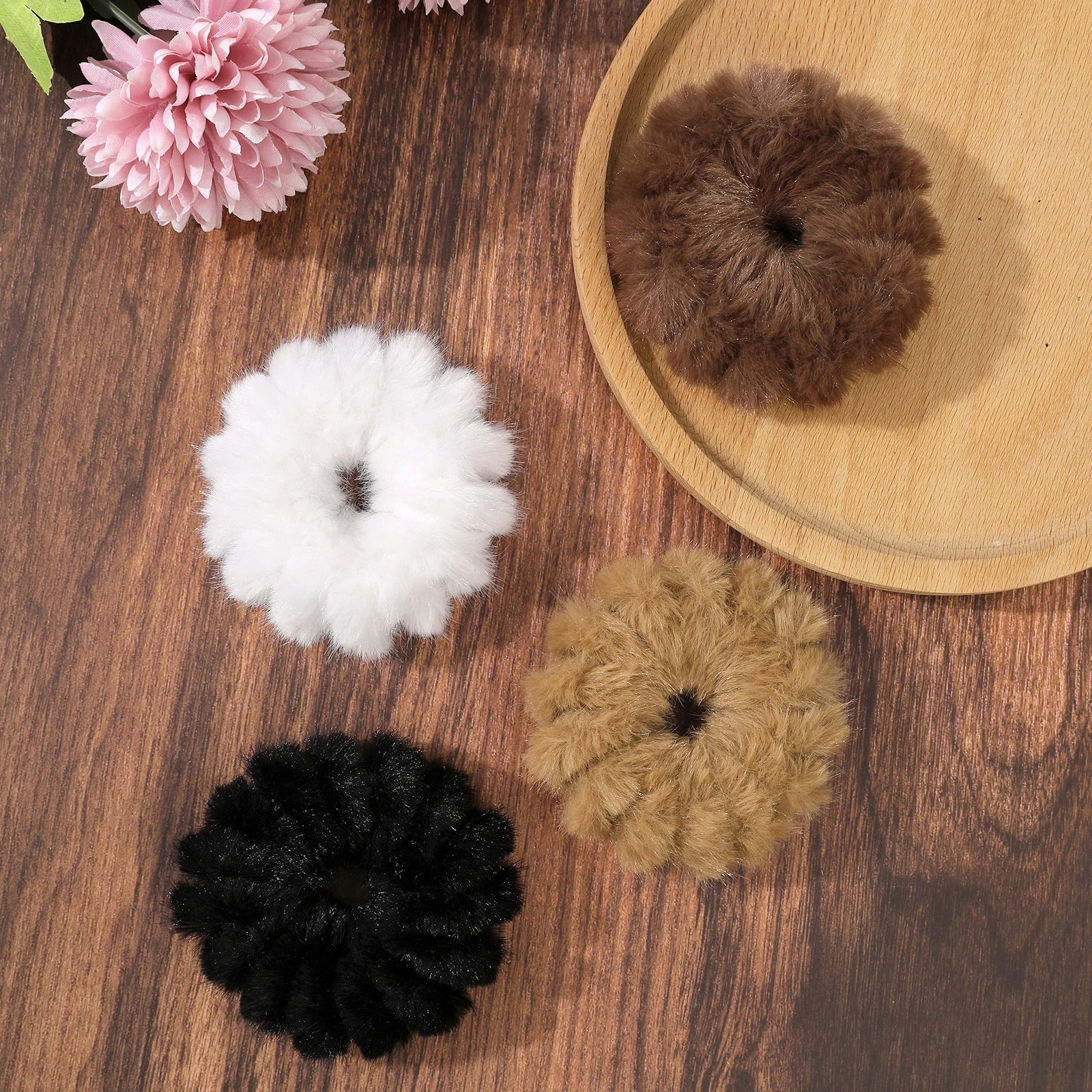 1pc Elastic Rubber Band Women New Plush Hair Rope Ring Hair Ties Ponytail Holders Girl Kid Headwear Durable Hair Accessories