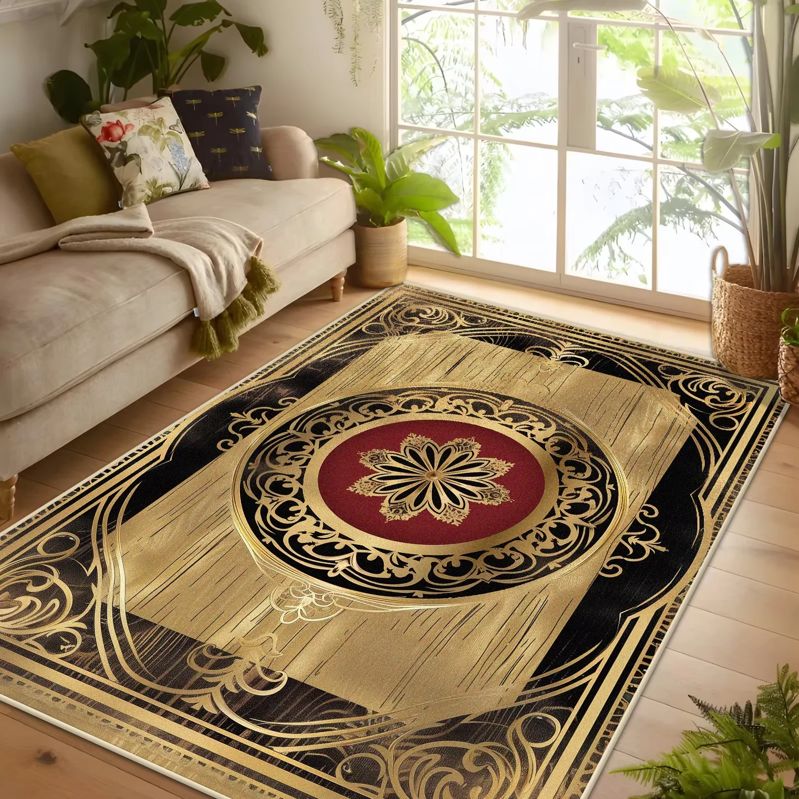 Luxury Golden Room Decoration Aesthetic Cloakroom Rugs Big Size Living ...