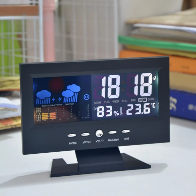 MultifunctionalWeatherForecastAlarmClockIndoorOutdoorcolor