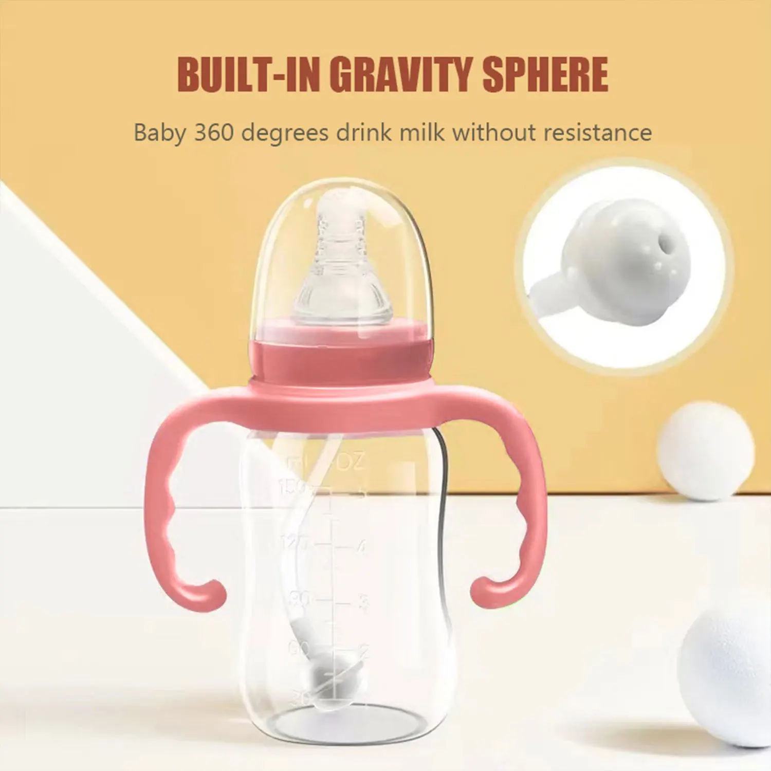 0-3 years old baby pp bottle handle Anti-flatulence Anti choking Water Milk Feeding Bottle