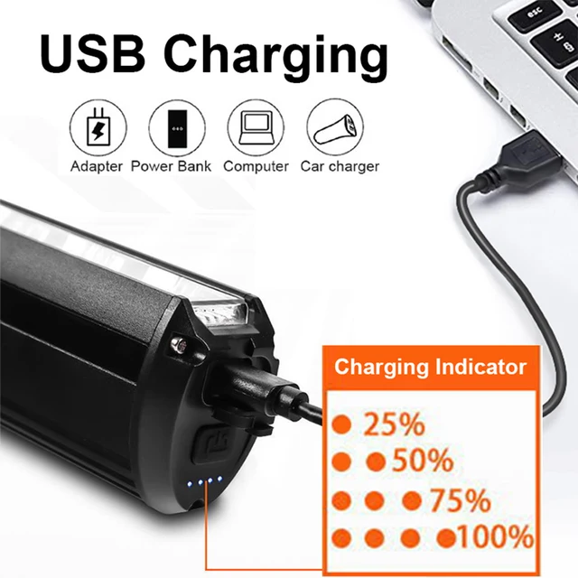 5 LEDS Bicycle Light 6000LM 8000mAh Waterproof Flashlight 4