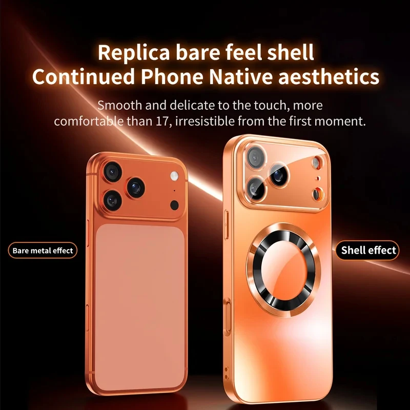 Luxury Titanium Metallic Matte Case with Glass Lens Protection and MagSafe Compatibility