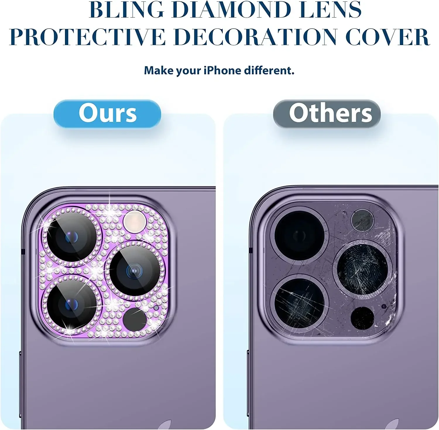 Diamond Camera Lens Protector for iPhone – Metal & Glass Lens Guard 4