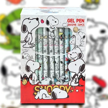Set di 12 Penne Gel Blu Cancellabili Kawaii Snoopy, Scrittura Fluida, Penne Neutre per Scuola e Ufficio