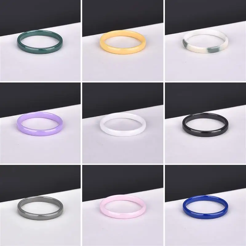 Anelli in ceramica liscia da 3 mm per donna uomo Gioielli colorati impermeabili Regalo di nozze minimalista Non sbiadisce mai Anello di coppia all'ingrosso - immagine 6