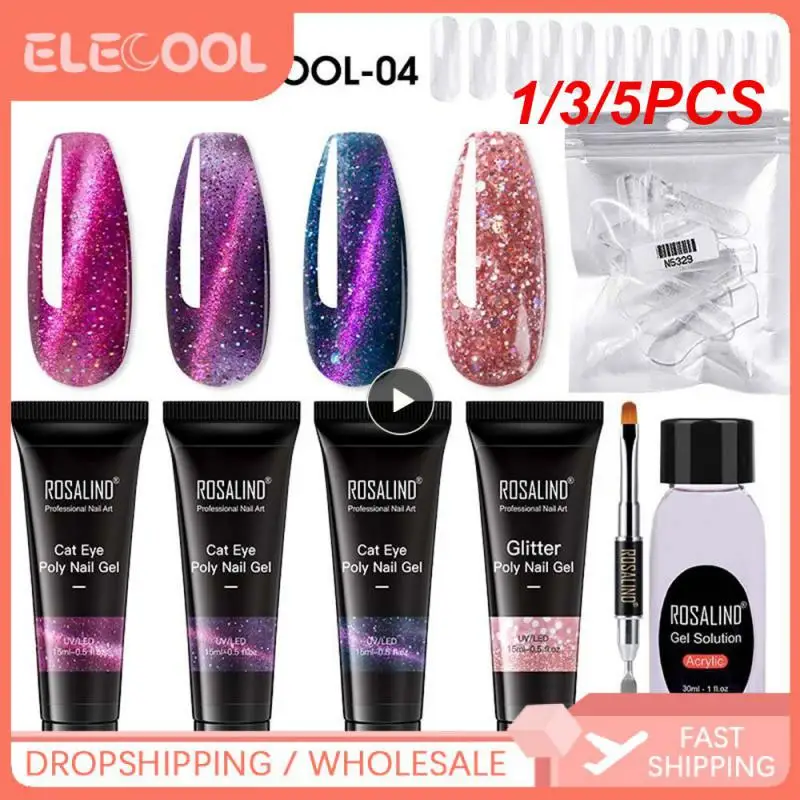 

1/3/5PCS 15ml Kit Semi Permanent Nail Art Manicure Pure Color UV Varnishes Extension Nail